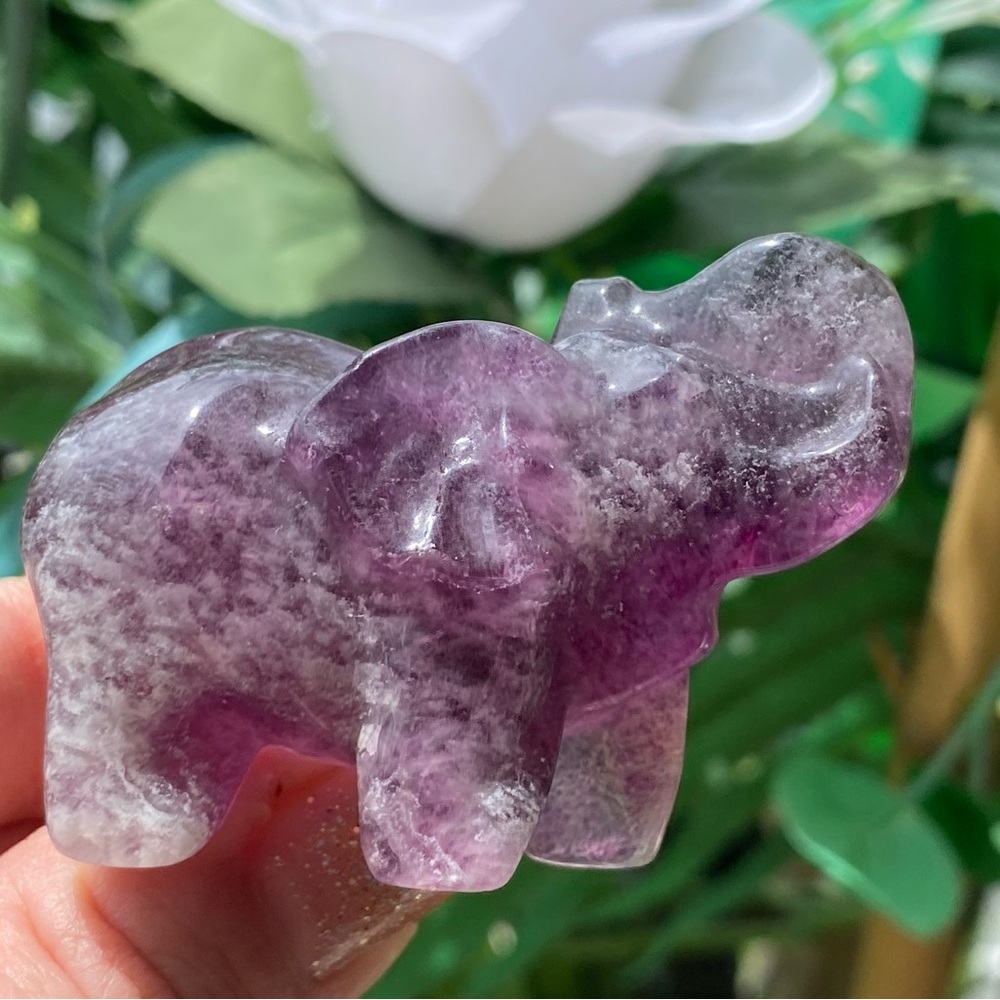 Purple Crystal Fluorite Elephant - Picture 6 of 16